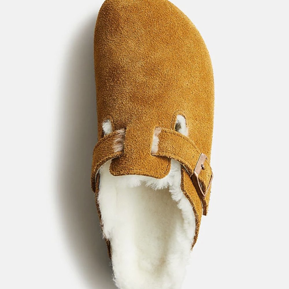 NIB Birkenstock Boston Shearling Suede Leather Clogs in Mink Brown (45 & 46) - Picture 2 of 4